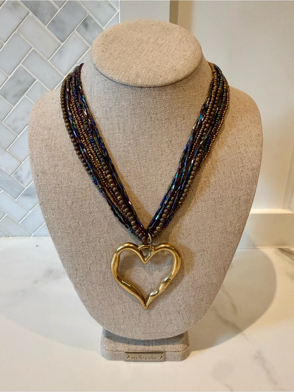 Statement Necklace with Heart Pendant
